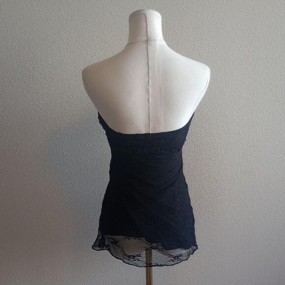 Y2K Ann Ferriday Floral Lace Fairygoth Tube Top - Picture 2 of 5